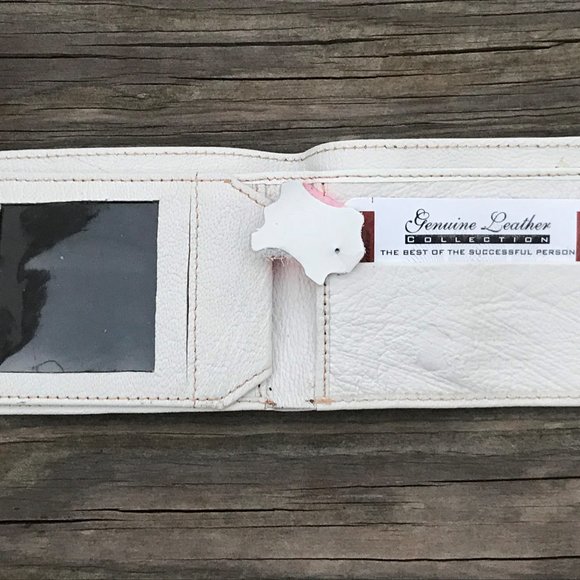 Father day Wallet White Real Leather Photo ID Hold - Picture 3 of 10